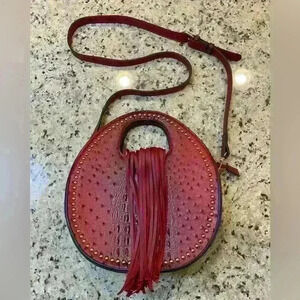 Elegant Red Fringe Satchel